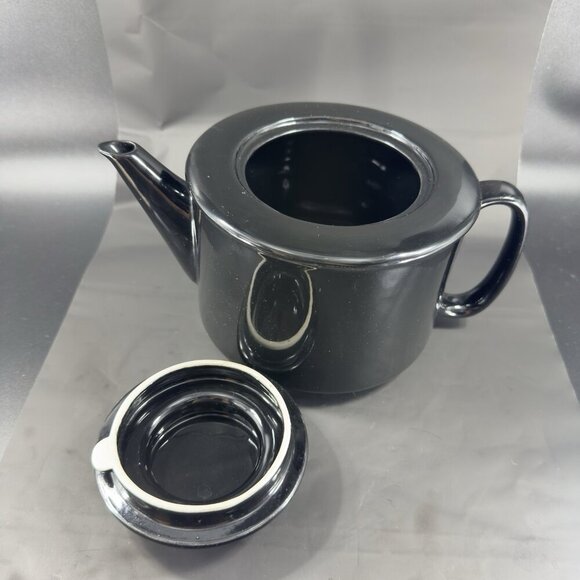Vintage Copco Sam Lebowitz Design Black Ceramic Teapot Carafe Made In Korea VTG - Picture 7 of 10